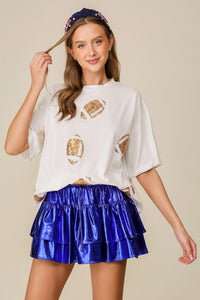 White Game Day Dazzling Football T-shirt